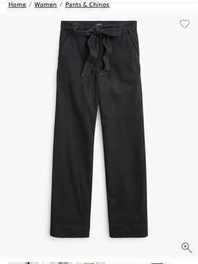 J. Crew Black Wide-Leg Tie-Waist Pants